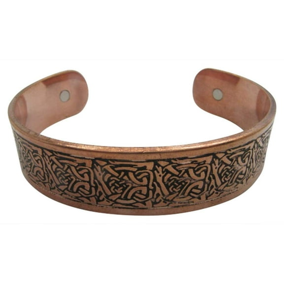 Men's 8 Inch Solid Copper Magnetic Cuff Bracelet CBM1002WS - 5/8 of an inch Wide.