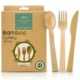 thumbnail image 1 of Ensemble de Couverts Jetables en Bambou (x3 Paquets), 1 of 1