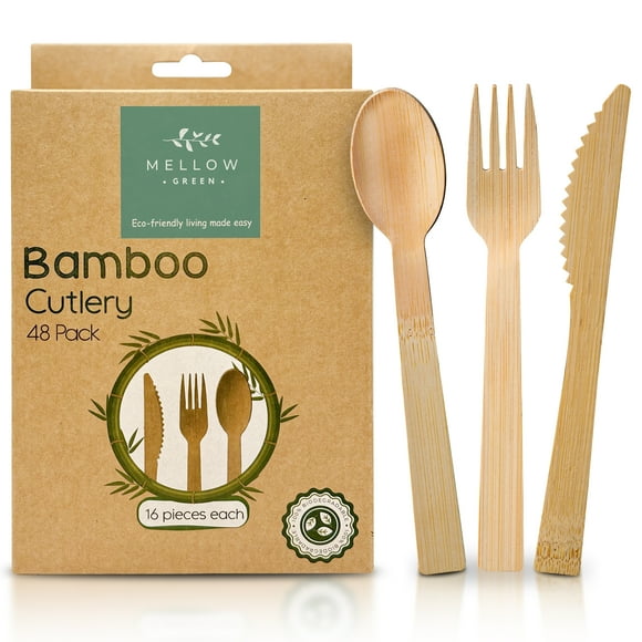 Disposable Bamboo Cutlery Set ( x3 packs)