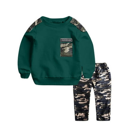 

Qufokar Outfit 7 3 Piece Set Boy Baby Boys Pants Kids Tracksuit Letter Outfits Camouflage Teen Set 2Pcs Tops Boys Outfits&Set