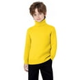 thumbnail image 4 of Turtleneck Sweaters for Boys Girls 2-15 Years Kids Winter Knitwear Clothes Long Sleeve High Neck Knit Pullover Top (14 Years, Yellow), 4 of 7