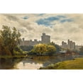thumbnail image 2 of Alfred de Bréanski 14x11 Gold Ornate Wood Frame and Double Matted Museum Art Print Titled - Windsor Castle from the Thames, 2 of 4