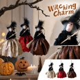 thumbnail image 2 of Kitchen Witch Doll Black Gold Hanging Figure for Halloween Party Decor Indoor Outdoor Mantel Home Display, 2 of 5