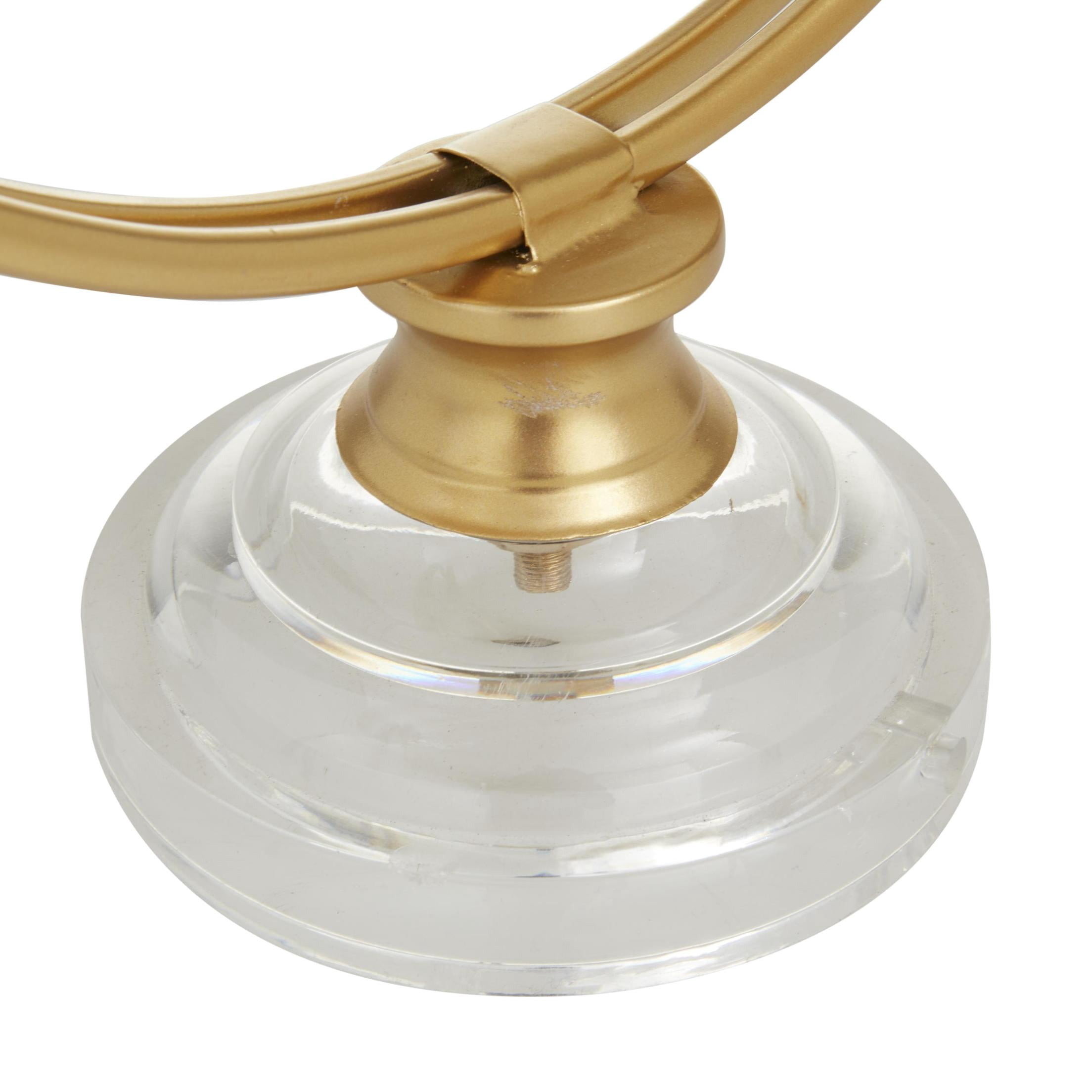 DecMode 16" Gold Metal Clock with Acrylic Base
