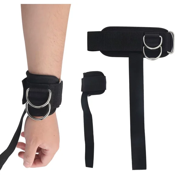 2pcs Wrist Straps for Weightlifting with D Ring Weight Lifting Straps Deadlift Straps for Cable Machine Workout Gym