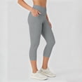 thumbnail image 7 of Ltctricy Capri Leggings for Women Stretchy High Waisted Slim Fit Yoga Pants Casual Workout Pants for Gym Running(Gray,Small), 7 of 7