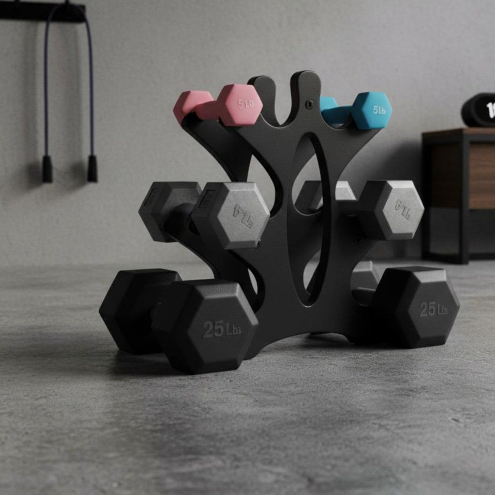 koolsoo Dumbbell Tree Stand Space-Saving V-Shaped Dumbbell Rack Space-Efficient Design Upright Weight Organizer for Home Gym, Small Areas, Office