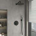 thumbnail image 2 of Boyel Living 10 in Shower System Wall Mount Rainfall Shower Head with Handheld Shower,2-function Bathroom Round Shower Set Dual Shower Heads,Shower Faucet Set in Matte Black, 2 of 9