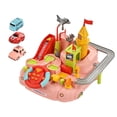 thumbnail image 4 of Conjunto de vehículos de juguete, 6 configuraciones, pista de carreras, juego de aventuras de coches para divertirse. rosa, 4 of 9