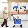 thumbnail image 3 of Wedyvko Pet Stroller with 4 Wheels,Series Folding Shopping Cart with Wheels, Grocery Cart with Removable Canvas with Cover, Lightweight Utility Cart for Groceries and Laundry,Blue, 3 of 7
