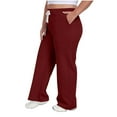 thumbnail image 5 of Tqyyweavej Women's Sweatpants Oversized Wide Leg Casual Trousers Athletic Drawstring Sweat Pants with Pockets Size L to 4XL, 5 of 6