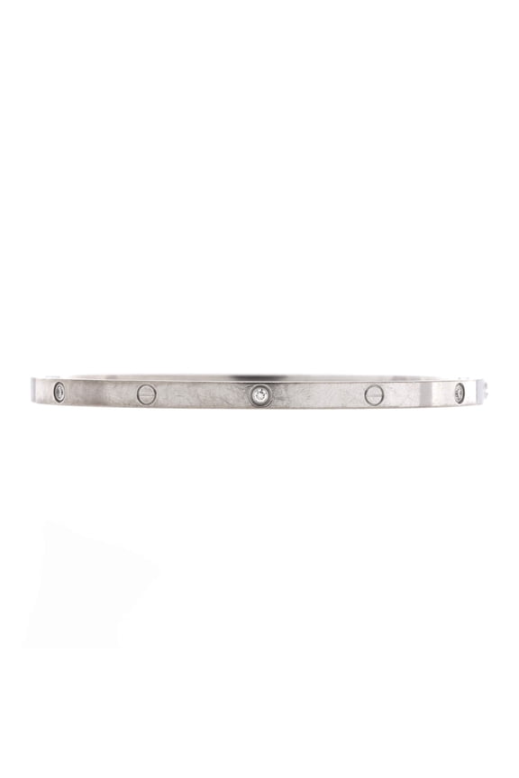 Pre-Owned Love 6 Diamond Bracelet 18K White Gold and Diamonds Small 18 By Rebag