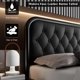 thumbnail image 4 of Bed frame Heavy-duty bed frame with faux leather headboard Bedroom furniture 12" under-bed storage Black platform bed My Lux Decor Round, 4 of 8