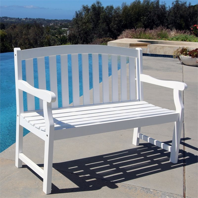 Bradley Ecofriendly 4foot Outdoor White Wood Garden Bench