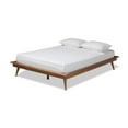 thumbnail image 1 of Allora Mid-Century Wood Queen Size Platform Bed in Walnut Brown, 1 of 10