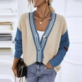 thumbnail image 5 of IROINNID Women's Leisure Short Solid Color Cardigan Long Sleeve Outwear, Blue, 5 of 8