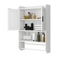 thumbnail image 2 of GZXS Bathroom Wall Mounted Storage Cabinet with 2 Doors, Adjustable Shelf, Side Roll-Paper Holder & Towel Bars, Space-Saving Over Toilet Medicine Cabinet, White, 2 of 7