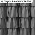thumbnail image 5 of Seasonwood White and Gray Farmhouse Shower Curtain with Vintage Buttons Gray Ruffle Shower Curtain with Hooks,72" x 84", 5 of 7