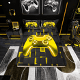 thumbnail image 2 of Erosebridal Gold Gamepad Bed Sheets King, Neon Light Geometric Square Bedding Sets King Size, Gaming Bedroom Decor 4-Piece, 2 of 7
