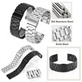 thumbnail image 5 of Rosnek 16-24mm Stainless Steel Watch Band Black Silver Belt Buckle Clasp Women Men Replacement Watch Strap Bracelet, 5 of 5