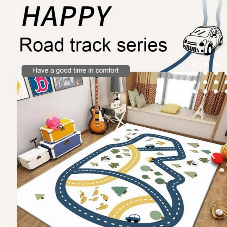  Car Rug Play Mat for Kids,Road Traffic Carpet for Playing Cars  Toys, City Life Educational Area Rugs,Race Track Game Mat Children Boy Girl  for Children's Room Playroom Nursery 39×79inch/100×200CM : Home