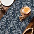 thumbnail image 4 of Navy Blue Floral Table Runner 70 Inches Long,Abstract Art Flowers Traditional Cotton Linen Table Runners Dresser Scarves,Decorative Fabric Tabletop Scarf Furniture Cover for Home Dinner Party 13"x70", 4 of 9