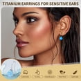 thumbnail image 6 of Limerencia Hypoallergenic Titanium Jewelry Water Drops Cubic Zirconia/Opal Earrings for Sensitive Ears Women, 6 of 10