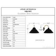 Luxury Urban Loft Wall Sconce, Medium Size: 12''H x 14''W, with Modern Style Elements, Matte Black Finish, UQL1911 from the Emden Collection by Urban Ambiance