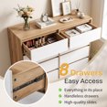 thumbnail image 6 of Ktaxon 8 Drawer Double Dresser Wood Dresser Organizer Storage Cabinet Chest of Drawers for Bedroom Hallway Living Room, White, 6 of 17