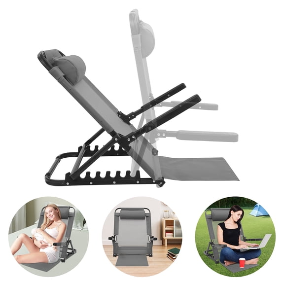 Adjustable Bed Backrest for Sitting Up in Bed, 8-Position Ergonomic Reading Pillow with Adjustable Headrest, Heavy-Duty Steel Frame Supports 330 lbs, Folding Chair Back Support for Elderly