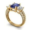 thumbnail image 2 of Clara Pucci 14K Yellow Gold 3.61ct Tanzanite Three-Stone Ring for Women, 2 of 8