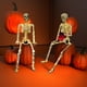 thumbnail image 4 of Uuiauoio Halloween Simulation Skeleton Luminous，Light up Halloween Skeleton Halloween Glowing Skeleton Full Body Posable Movable Spooky Skull with Light for Party Decoration, 4 of 6