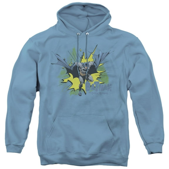 Batman City Splash Adult Pullover Hoodie Sweatshirt Carolina Blue