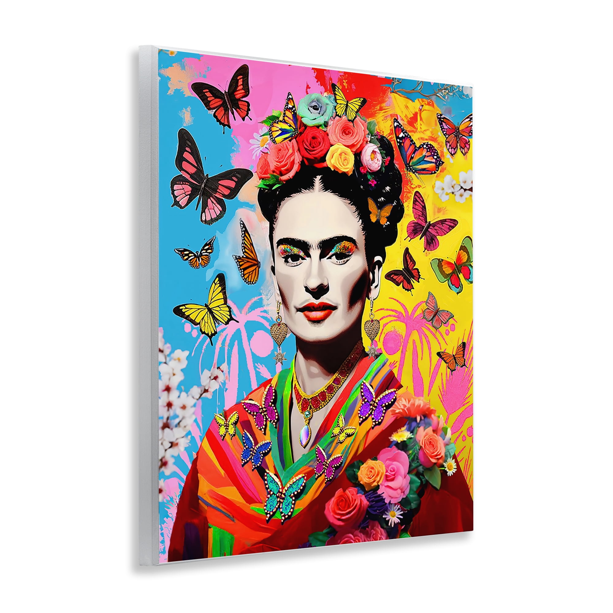 Stupell Industries Eccentric Butterflies Frida People Painting Unframed Art Print Wall Art, 11 x 14