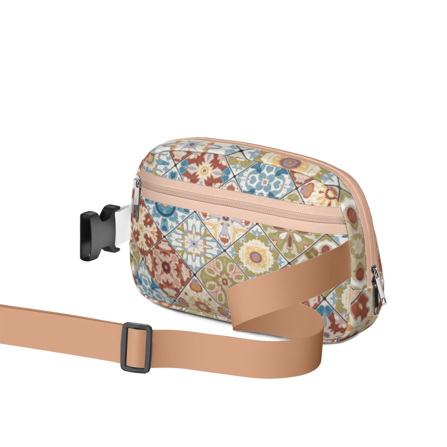 Crossbody Belt Bag Bohemian Tribal Fashion Belt Bag Small Cross Body Bags for Women Casual Waist Packs with Adjustable Strap Waterproof Belt Bag for Daily Leisure Music Festival/Event