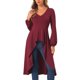 thumbnail image 1 of INSPIRAR CHIC Blusas largas de peplum con dobladillo asimétrico en V para mujer color burdeos S, 1 of 6