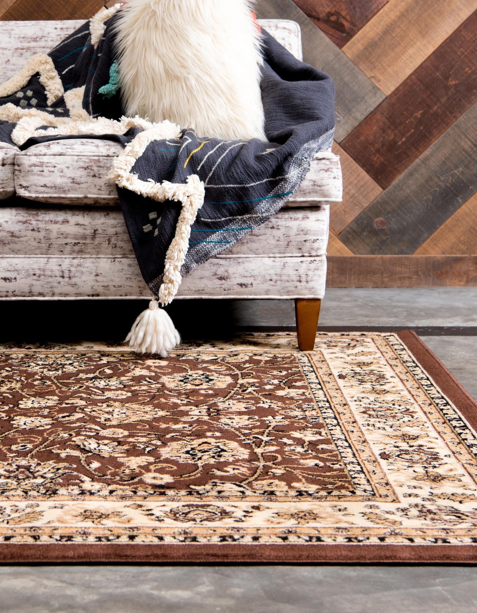 Rugs.com Yasmin Collection Rug – 5' x 8' Brown Medium Rug Perfect For Bedrooms, Dining Rooms, Living Rooms