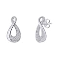 thumbnail image 2 of AFFY 1/5 Carat Round Cut White Natural Diamond Teardrop Earrings In 10K Solid White Gold (I-J Color , I2-I3 Clarity ,0.20 Cttw), 2 of 2
