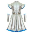 thumbnail image 7 of Zaldita Girls Alien Costume Cap Sleeve Shiny Tutu Dress Outer Space Cutie Costumes for Kids Halloween Silver 8, 7 of 7