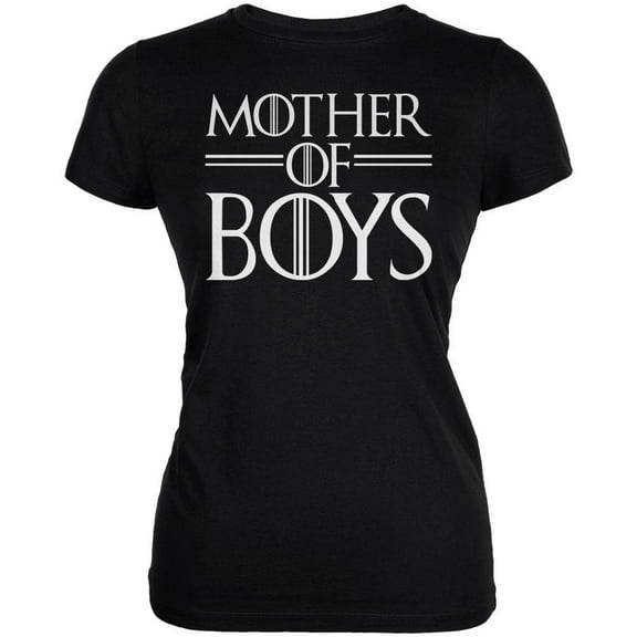 Mother's Day Mother Of Boys Juniors Soft T Shirt Black SM