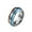 Blue, variant on 8MM Unisex Tungsten Steel Domed Koa Wood with Rainbow Abalone Shell Center Inlay Ring Brushed Eternity Wedding Band Comfort Fit Size 9