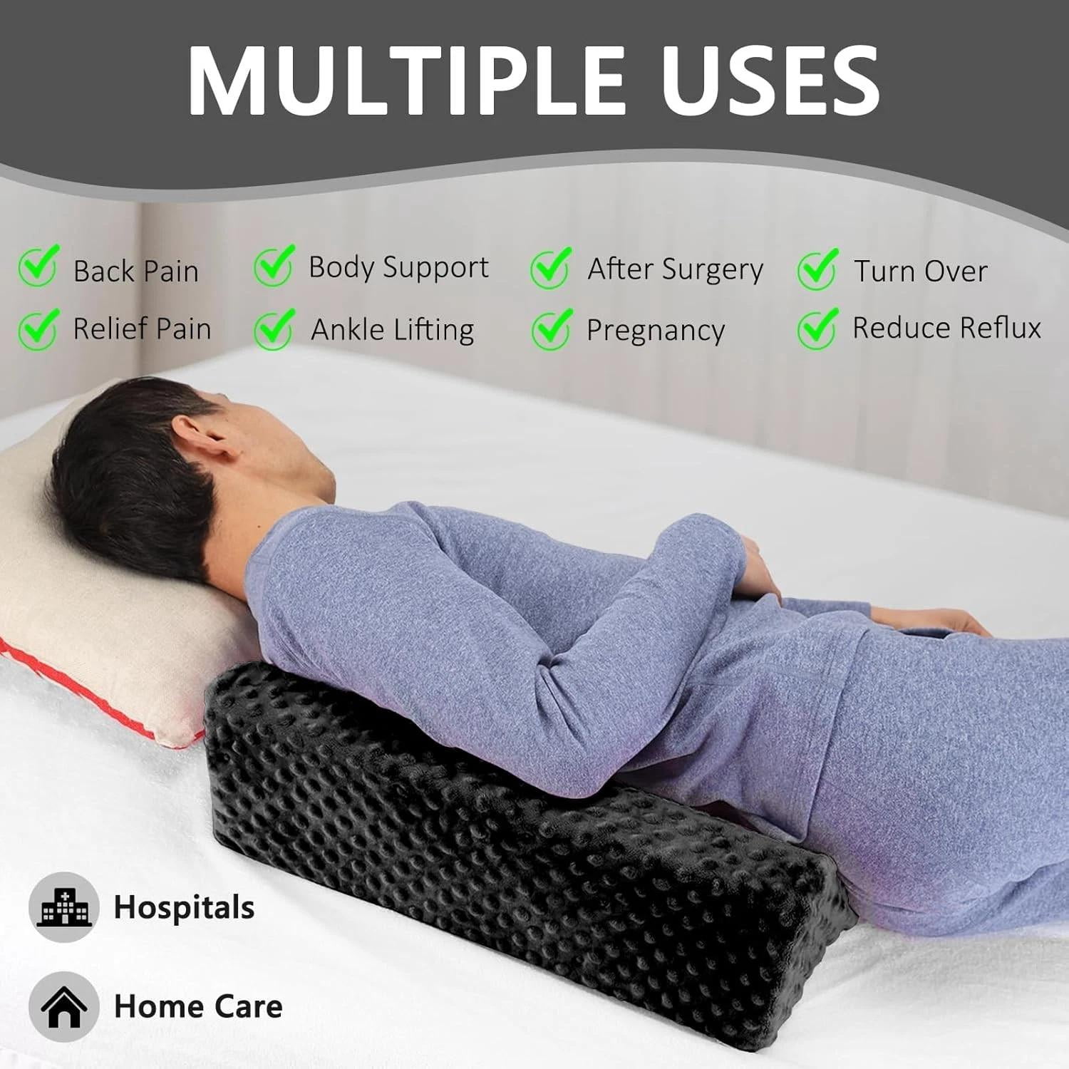 Wedge Pillow for Side Sleeping, Body Positioning Foam Wedge Pillow, Side Wedg...