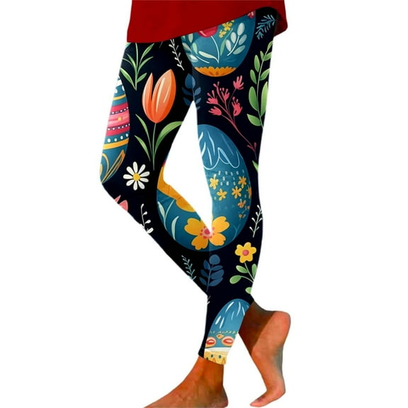 Women's Easter Print High Waisted Leggings Lift Exercise Leggings Yoga Pants