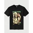 thumbnail image 1 of Women'S T-Shirt with Manson Letter Art Tattoo Design, Trendy Top for Ladies, Summer Short-Sleeve Fashion., 1 of 7