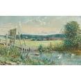 thumbnail image 2 of Cecil Gordon Lawson 14x11 Black Ornate Wood Framed Double Matted Museum Art Print Titled: Shepherd and His Flock, in a River Meadow (1868), 2 of 5