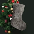 thumbnail image 2 of Beautynvta Christmas Stockings, 17.7'' Gray Large Velvet Snowflake Christmas Stockings Holiday Candy Gift Bag, Personalized Xmas Stockings for Fireplace Family Christmas Decorations, 2 of 9