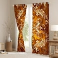 thumbnail image 3 of Erosebridal Boho Damask Curtains for Living Room,Baroque Floral Style Curtains for Living Room,Gold Orange Gothic Theme Curtains and Drapes (42x90) For Teens,Ultra Soft Room Decoration, 3 of 7