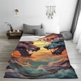 thumbnail image 5 of Pofeuu Colorful Wave Dragon Head Print Ultra-Soft Micro Fleece Blanket,for Bed Or Sofa,All Season Throw Blankets Flannel Blanket-40"x30", 5 of 7