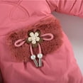 thumbnail image 4 of Toddler Girls Parka Puffer Jacket with Faux-fur Trim Hood Pockets Windproof Warm Thick Winter Mid Long Down Coat (12 Months, Watermelon Red), 4 of 7