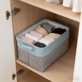 thumbnail image 3 of Foldable Fabric Storage Bin - Large-Capacity Organizer for Clothes/Toys/Gifts, Soft Collapsible Storage Basket for Home Use, Durable Washable Fabric with Reinforced Handles, 15*11*9in, Brown, 3 of 7
